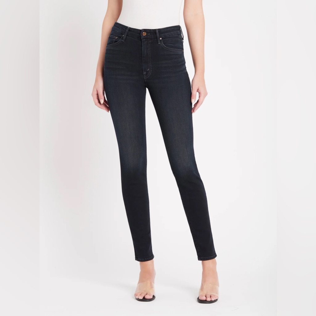 Mother High Rise Jeans In Dark Blue